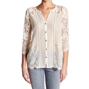 Lucky Brand Lacy Blouse Size Medium